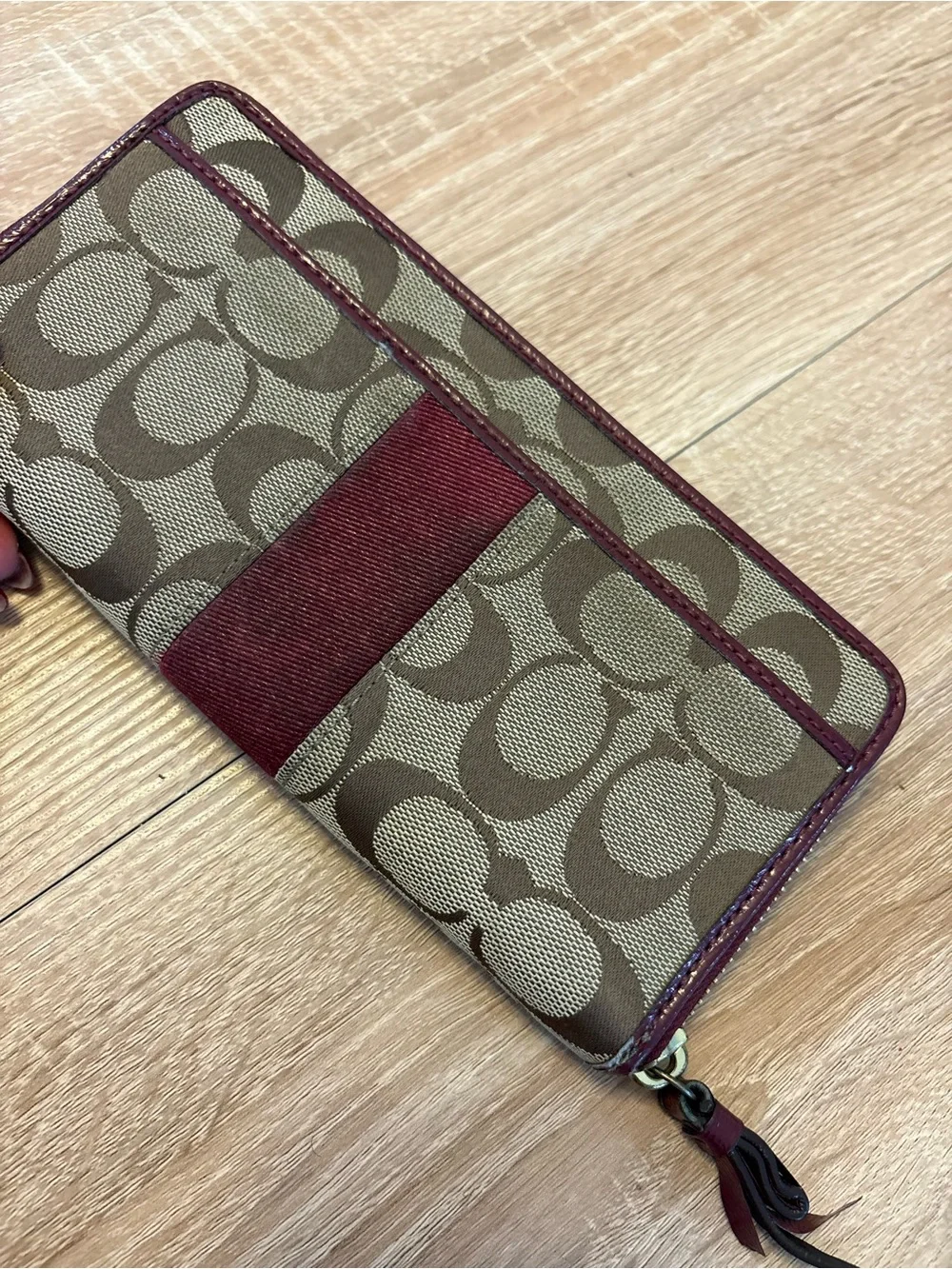 Coach signature jacquard canvas accordian Wallet